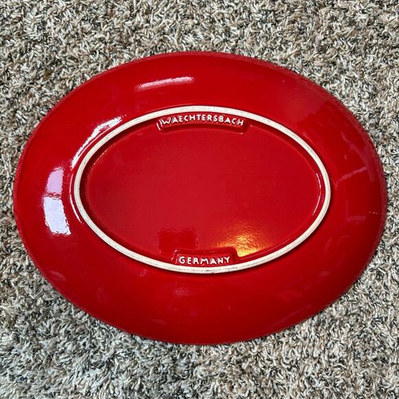 Waechtersbach Germany Stoneware Red Serving Platter Oval 15”x 11.5” - Picture 1 of 6